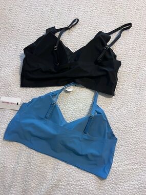 Lucky Brand Black and Blue Bralettes